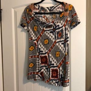 Scoop Neck Tribal Blouse